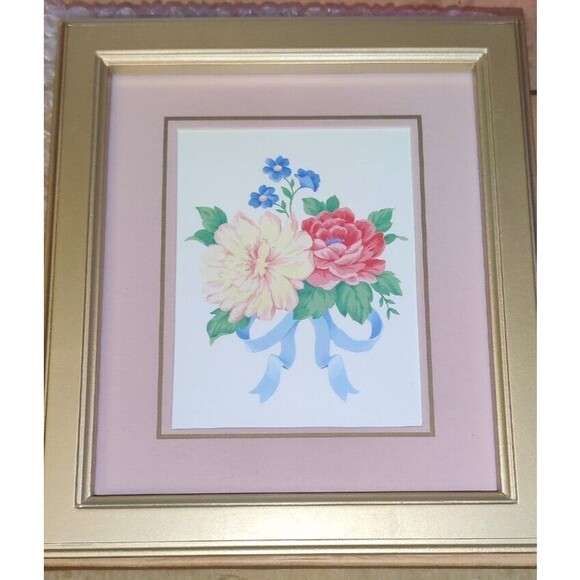 Avon Ribbons and Romance 8" Framed Print- Spring Peony- New in Box - Picture 7 of 16